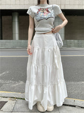 White Maxi Flared Skirt