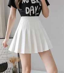 White Pleated Skirt