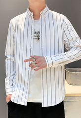 White Stripe Patterned Shirt