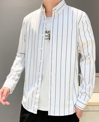 White Stripe Patterned Shirt