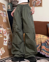Green Side Pocket Oversized Pants