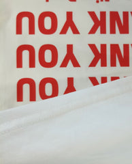White Loose Inverted Thank You T-Shirt