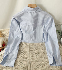 Blue Shirt And Grey Vest Two-Piece Set