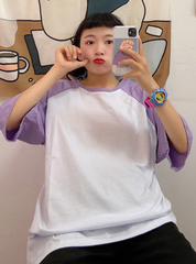 Lilac Sleeves Oversized T-Shirt