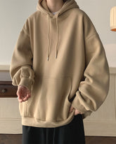 Beige Oversized Kangaroo Pocket Hoodie