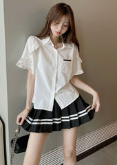 Black Pleated Mini Skirt