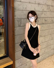 Black Minimalist Trapeze Dress