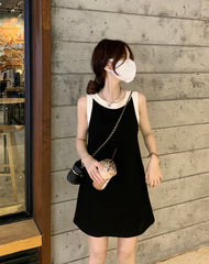 Black Minimalist Trapeze Dress