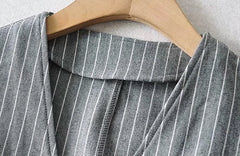 Black Striped Button-Up Vest