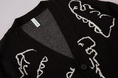 Green Cartoon Dinosaur Cardigan