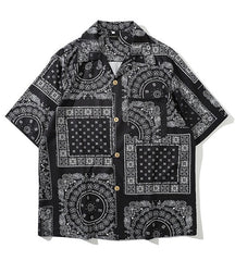 Blue Boho Bandana Pattern Shirt