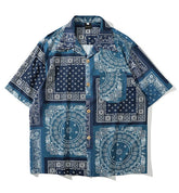 Blue Boho Bandana Pattern Shirt