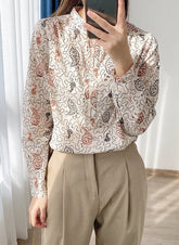 Beige Paisley Long Sleeve Shirt