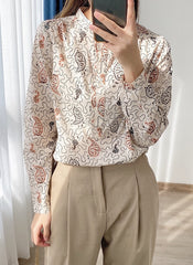 Beige Paisley Long Sleeve Shirt