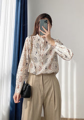 Beige Paisley Long Sleeve Shirt