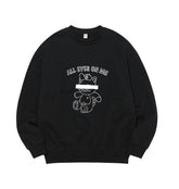 Black Cat-Printed Crew Neck Sweatshirt