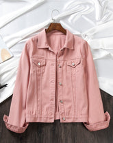 Pink Collared Denim Jacket