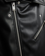 Black Oblique Zipper Punk Jacket