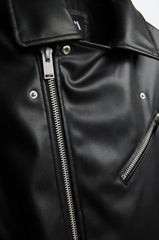 Black Oblique Zipper Punk Jacket