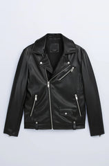 Black Oblique Zipper Punk Jacket