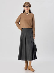 Brown Classic V Neck Knit Sweater