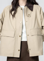 Khaki Plaid Patchwork Casual Jacket