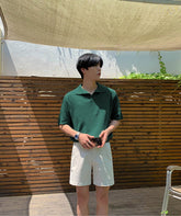 Dark Green Short Sleeves Polo Shirt
