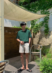 Dark Green Short Sleeves Polo Shirt