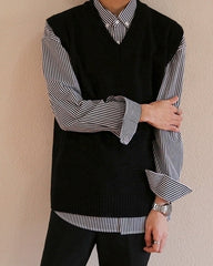 Knit Pullover Vest Casual Loose Sweater