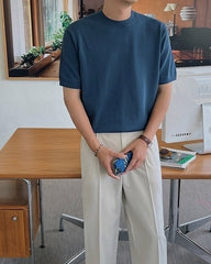 Knit Short Sleeve Casual T-Shirt