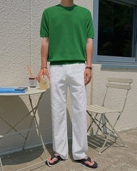 Knit Short Sleeve Casual T-Shirt