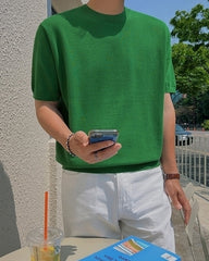Knit Short Sleeve Casual T-Shirt