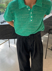 Knit Short Sleeve Polo Shirt