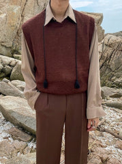 Knit Sweater Vest Casual Outerwear
