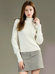 Knit Turtleneck Sweater For Layering