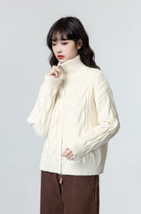 Knitted High Neck Jacket