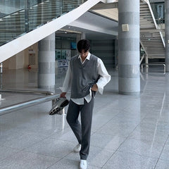 Knitted Vest Casual Trendy Vneck Sweater