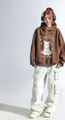 Korean Cute Puppy Print Hooded Sweatshirt