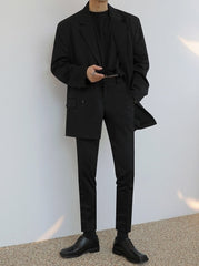 Korean Style Double Breasted Casual Blazer Jacket