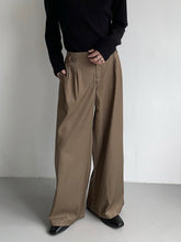 Korean Style High Waist Coffee Straight Leg Dress Pants