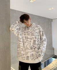 Korean Style Hooded Graphic Sweatshirt Streetwear Top