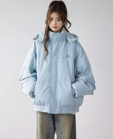 Korean Style Hooded Puffer Jacket Outerwear