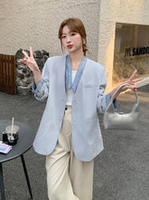 Korean Style Layered V Neck Blazer Jacket