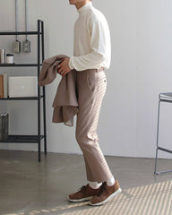 Korean Style Mock Neck Long Sleeve Base Layer Shirt
