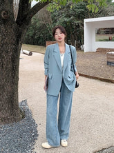 Korean Style Relaxed Minimalist Blazer Jacket