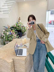 Korean Style Relaxed Minimalist Blazer Jacket