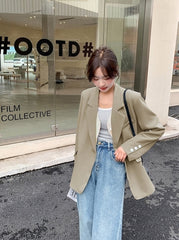 Korean Style Relaxed Minimalist Blazer Jacket