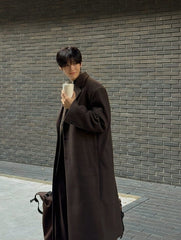 Mid Length Notched Collar Winter Overcoat