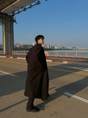 Mid Length Notched Collar Winter Overcoat