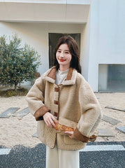 Korean Vintage Reversible Shearling Coat Jacket